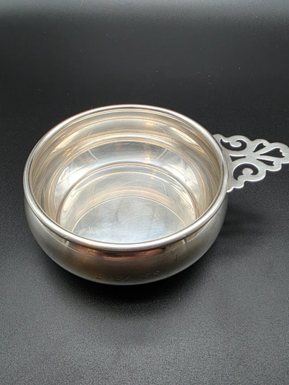 Wallace Sterling Silver 4 Inch Bowl 4361 Decorative Handle 71 grams engraved 925